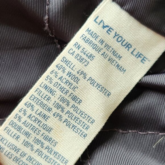 American Eagle Red Black Plaid Wool Peacoat Fall Winter Preppy Cabincore Cozy - Picture 7 of 11